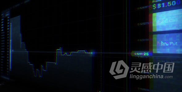 股市投资股票市场全息交易故障失真动画背景视频素材 LED大屏幕动态背景素材 Stock Market Glitch  灵感中国网 www.lingganchina.com