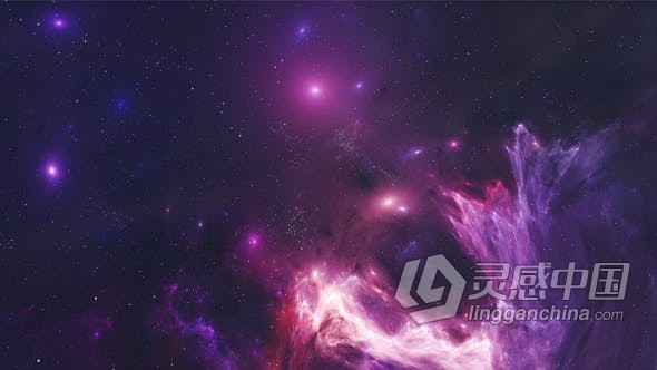 飞行太空星云动态图形宇宙空间科学星系背景视频素材 LED大屏幕动态背景素材 Space Nebula  灵感中国网 www.lingganchina.com