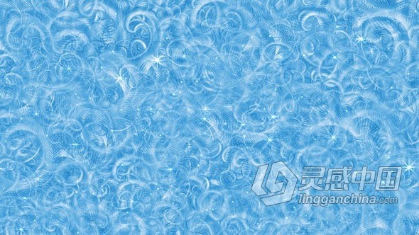 冷冰凉爽旋转水波纹动态图形循环VJ背景视频素材 Frosty Magic Background  灵感中国网 www.lingganchina.com