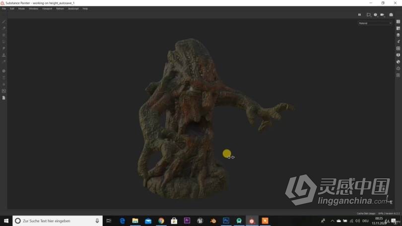 Substance Painter树人纹理贴图绘制训练视频教程 3D Modelling a Hobbit  灵感中国网 www.lingganchina.com