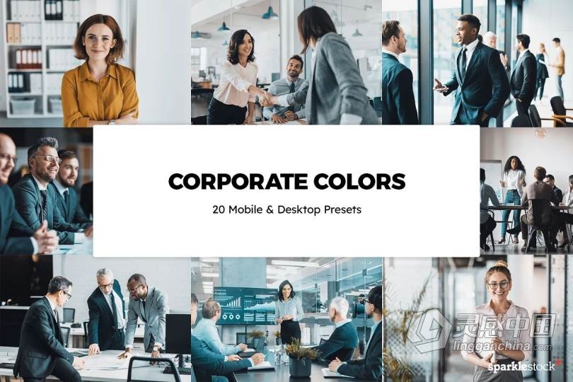 20种企业色彩Lightroom预设/手机APP预设/公司宣传片短视频LUT预设 20 Corporate Colors Lightroom Preset  灵感中国网 www.lingganchina.com