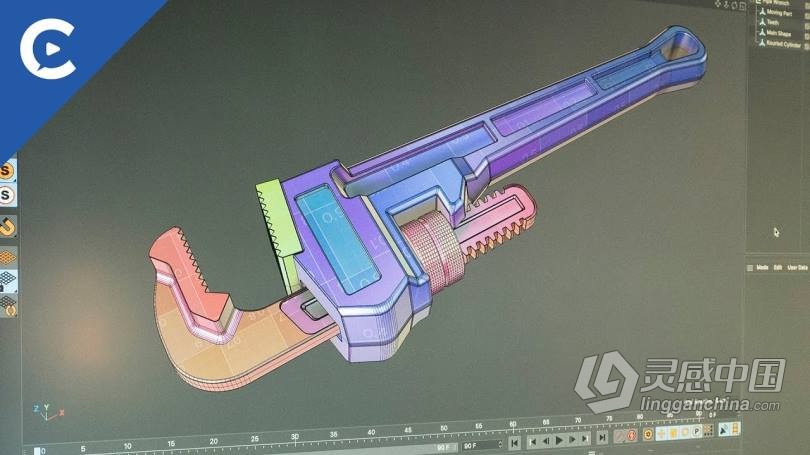 C4D硬表面模型UV拓展技术视频教程 Hard Surface Modeling UV Unwrapping in Cinema 4D R23  灵感中国网 www.lingganchina.com