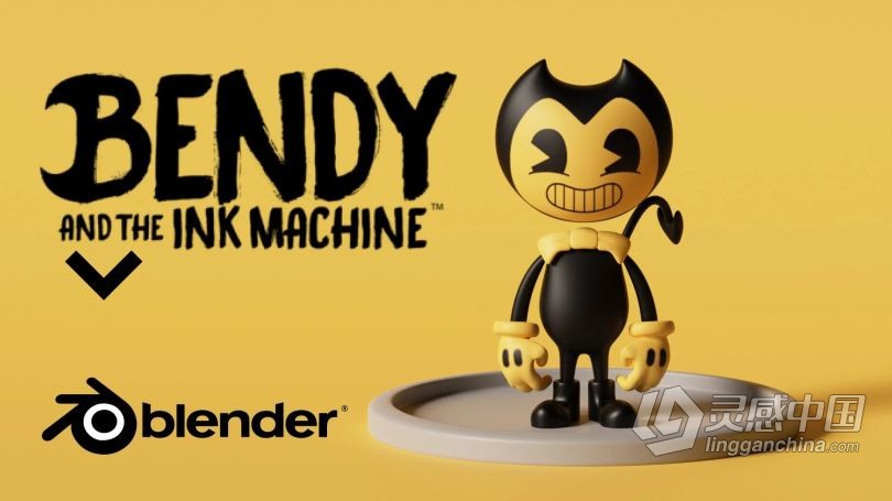 Blender卡通小恶魔般3D游戏角色建模视频教程 Creating A 3D Game Character Bendy | Dino Bandzovic  灵感中国网 www.lingganchina.com