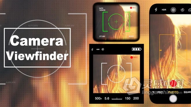 摄像机对焦UI边框动画模板FCPX插件 Camera Viewfinder  灵感中国网 www.lingganchina.com