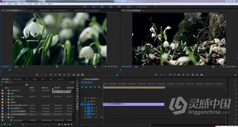 Pr CC 2015剪辑入门系统自学课程Premiere Pro CC 2015中文视频教程 新手PR剪辑入门课程  灵感中国社区 www.lingganchina.com