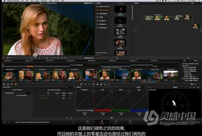达芬奇教程 达芬奇DaVinci Resolve第三季高级实例实战调色视频教程 中文字幕  灵感中国社区 www.lingganchina.com