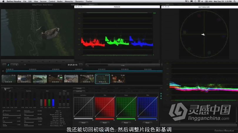 达芬奇教程 达芬奇DaVinci Resolve第三季高级实例实战调色视频教程 中文字幕  灵感中国网 www.lingganchina.com