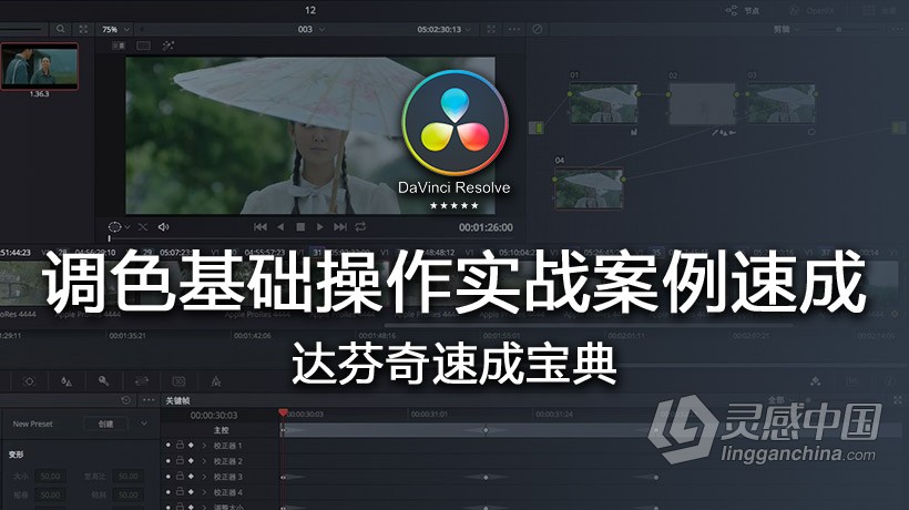 达芬奇教程 达芬奇调色原理基础操作实战案例速成宝典中文教程  灵感中国网 www.lingganchina.com