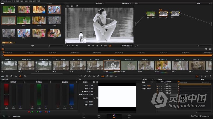 达芬奇教程 达芬奇基础入门中文教程Davinci Resolve 11中文视频教程  灵感中国网 www.lingganchina.com