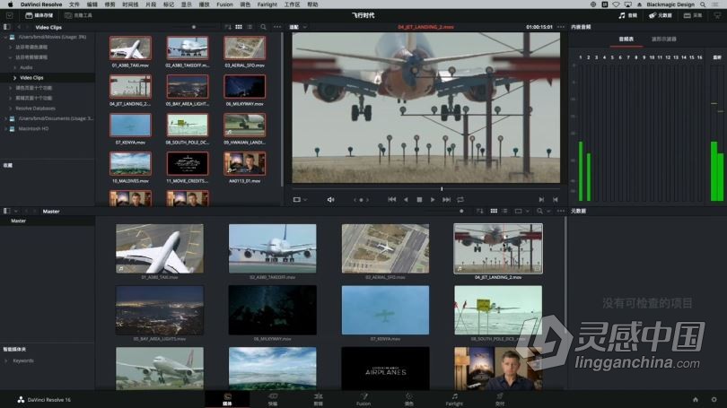 达芬奇教程 达芬奇DaVinci Resolve 16剪辑入门中文视频教程  灵感中国网 www.lingganchina.com