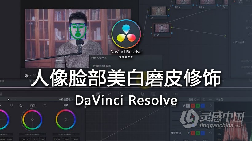 达芬奇教程 达芬奇人像脸部美白磨皮修饰中文视频教程  灵感中国网 www.lingganchina.com