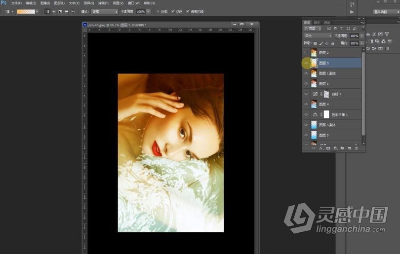 PS教程 摄影后期PS人像商业精修修图中文视频教程 附源文件  灵感中国社区 www.lingganchina.com