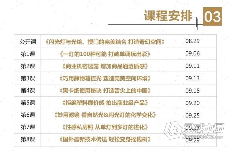 摄影教程 闪光灯商业案例实战详解特训班中文视频教程  灵感中国网 www.lingganchina.com