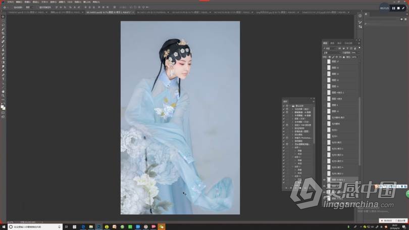 PS教程 麦子摄影后期商业人像PS古风工笔画修图调色中文教程  灵感中国网 www.lingganchina.com