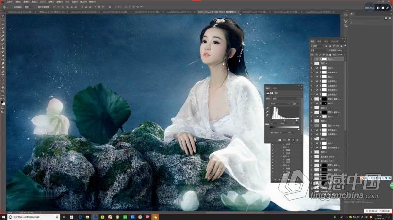 PS教程 麦子摄影后期商业人像PS古风工笔画修图调色中文教程  灵感中国网 www.lingganchina.com