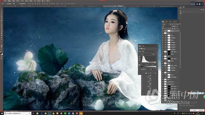 PS教程 麦子摄影后期商业人像PS古风工笔画修图调色中文教程  灵感中国社区 www.lingganchina.com