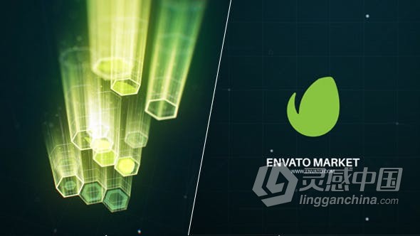 高科技网络数字数据技术公司视频片头 AE模板 AE工程文件 Hi-Tech Logo Reveal  灵感中国网 www.lingganchina.com