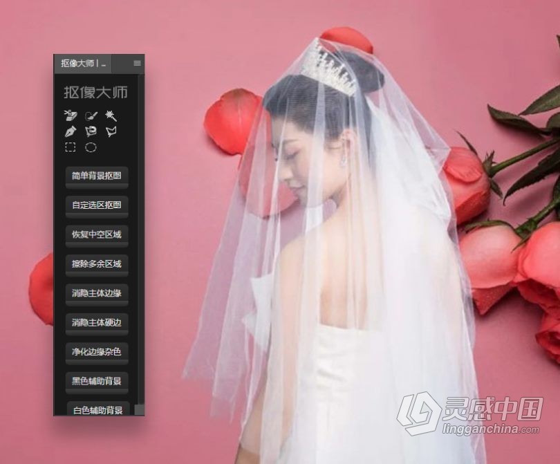 PS抠图扣头发中文插件 抠像大师中文PS抠像工具 支持PS 2021 附使用教程  灵感中国网 www.lingganchina.com