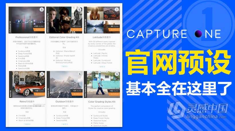 飞思 Capture one 官网的预设基本全在这里了  灵感中国网 www.lingganchina.com