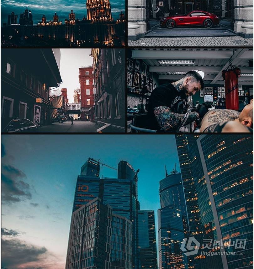 黑金LUT预设 工业风城市黑金夜景旅街拍胶片人像LR预设+LUT预设 支持PS/PR/AE/LR/FCPX/达芬奇  灵感中国网 www.lingganchina.com