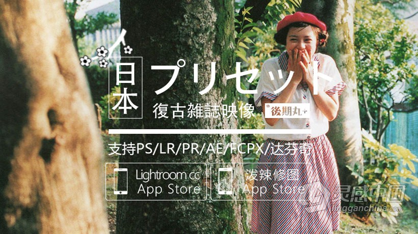 LUT预设 日系复古胶片杂志人像博主风视频调色LR预设+LUT预设 支持PS/PR/AE/LR/FCPX/达芬奇  灵感中国网 www.lingganchina.com