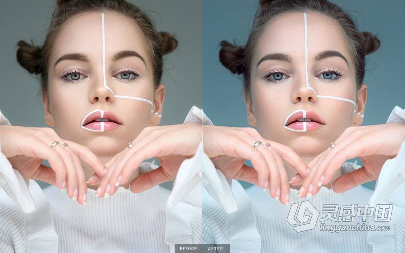 人像色彩修饰-高端人像修饰调色Photoshop LUTs预设包 Retouch Center – 3D LUTs  灵感中国社区 www.lingganchina.com