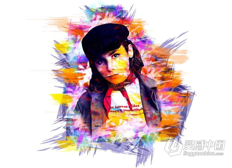 真实的丙烯酸绘画PS动作 Acrylic Painting Photoshop Action  灵感中国网 www.lingganchina.com