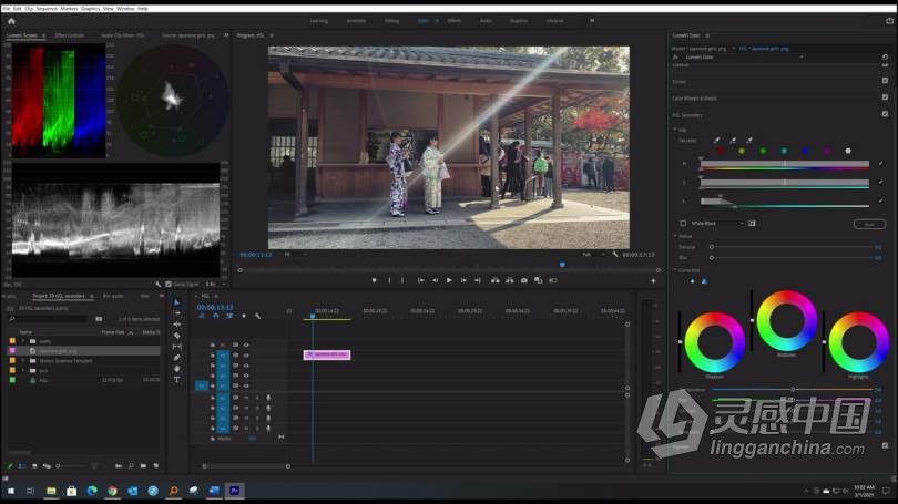 PR教程 Premiere Pro专业色彩校正色彩分级技术训练视频教程  灵感中国网 www.lingganchina.com