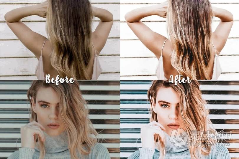 通透明亮金发女郎人像Lightroom预设 True Blonde – Lightroom Presets  灵感中国网 www.lingganchina.com