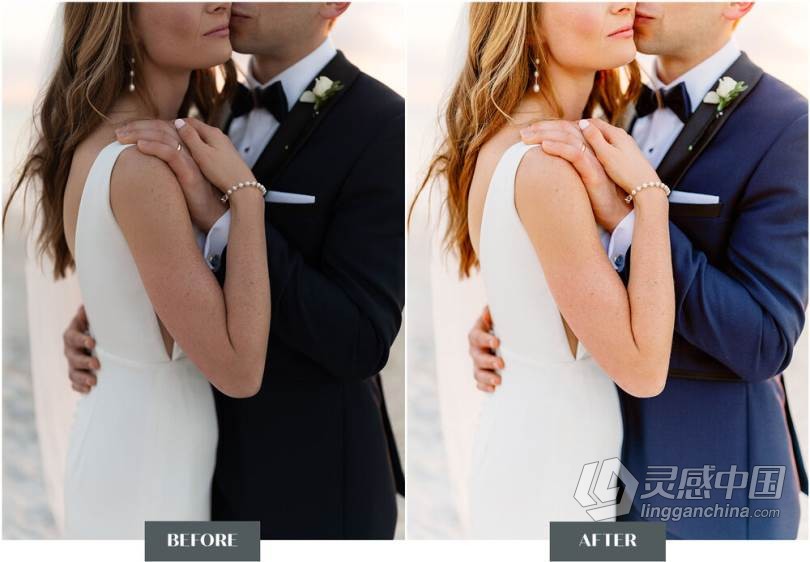 LR预设 科迪和奥斯汀婚礼人像清新通透胶片风格LR预设 Goodlight Presets pack3 Color  灵感中国网 www.lingganchina.com
