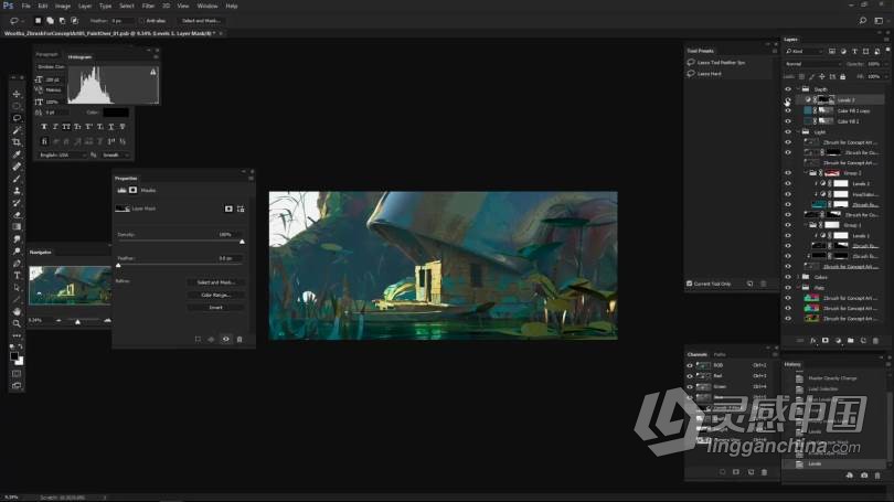 ZBrush教程 Zbrush概念艺术环境从3D构建到2D绘制视频教程  灵感中国网 www.lingganchina.com