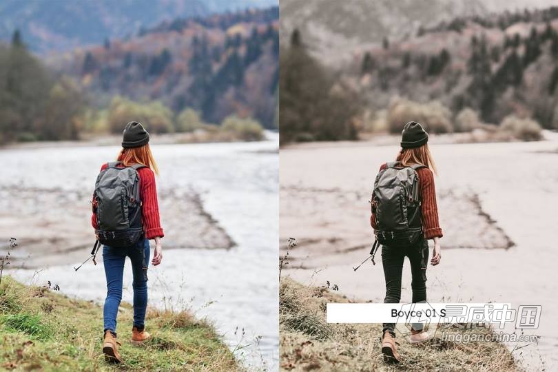 LR预设 徒步旅行电影胶片Lightroom预设与APP预设/旅拍视频调色LUT预设  灵感中国网 www.lingganchina.com