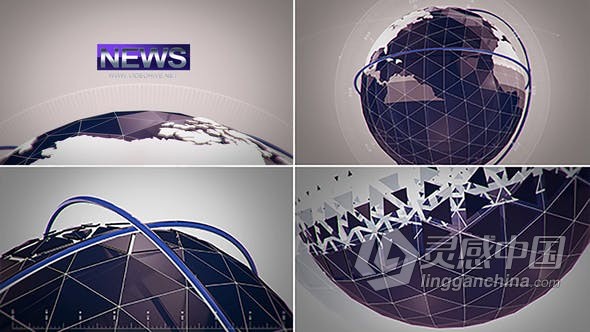 AE模板 新闻频道电视包装宣传片头News Intro AE工程 AE文件  灵感中国网 www.lingganchina.com