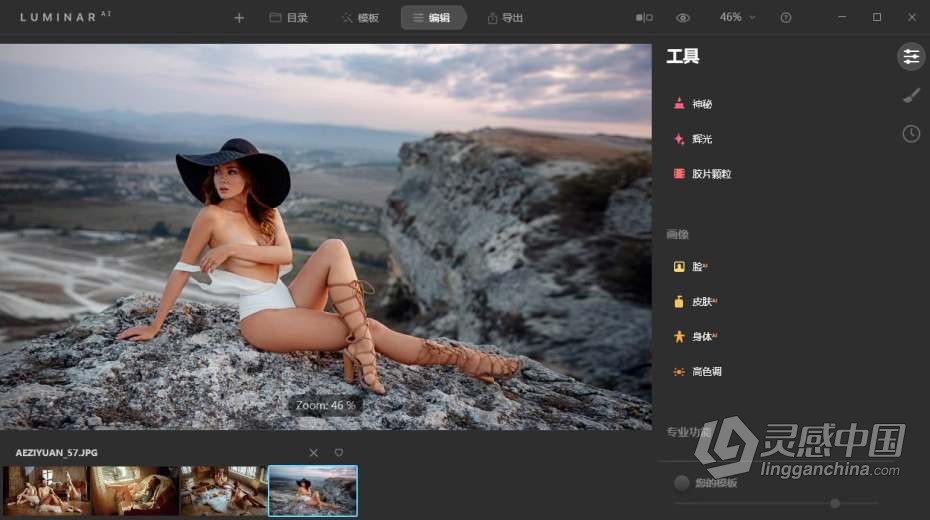 Luminar AI 汉化版|AI人工智能摄影后期修图PS插件Luminar AI 1.4.0 (8292)  中文版  灵感中国网 www.lingganchina.com