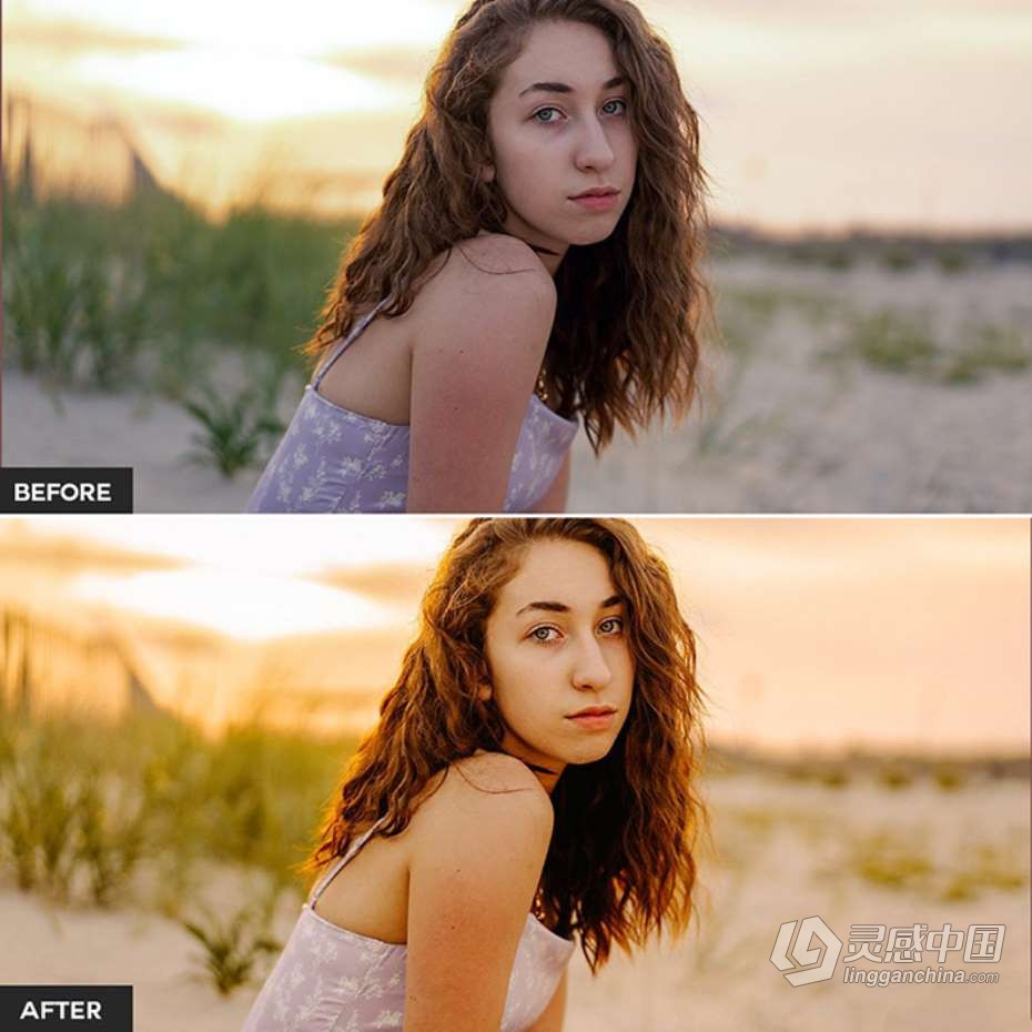 日出日落黄金时段逆光人像Lightroom预设/移动APP滤镜 Golden Hour Lightroom Presets  灵感中国网 www.lingganchina.com