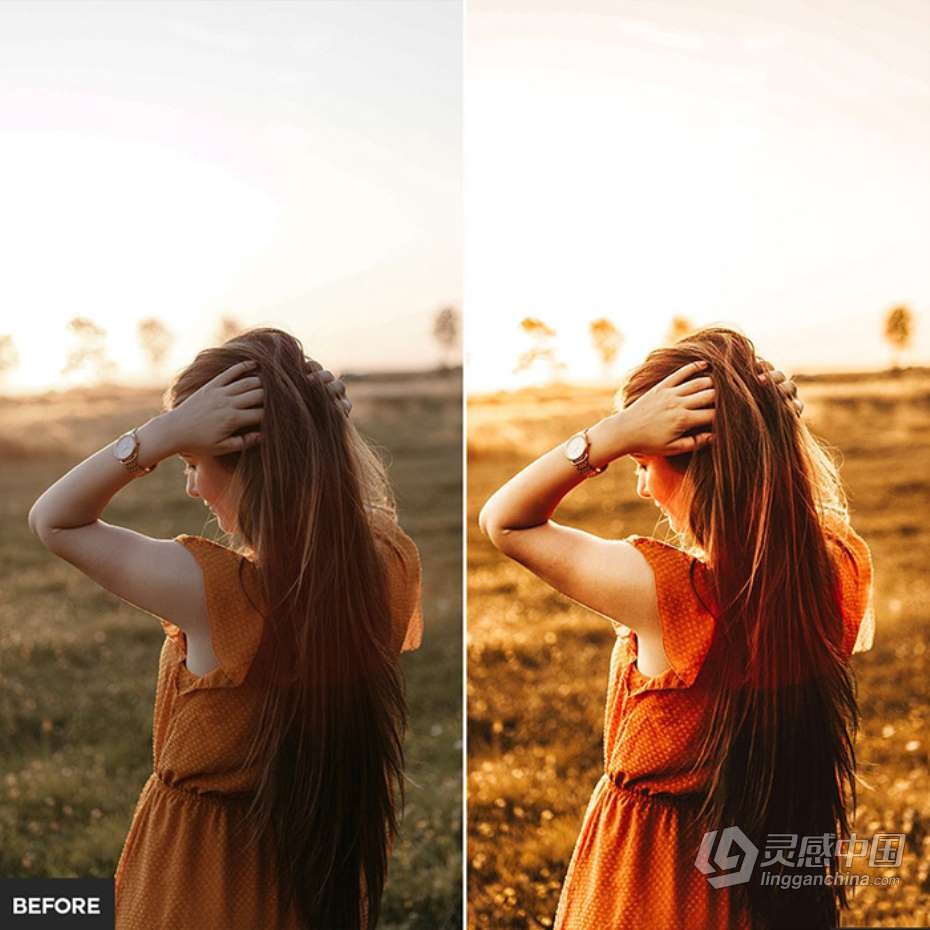日出日落黄金时段逆光人像Lightroom预设/移动APP滤镜 Golden Hour Lightroom Presets  灵感中国网 www.lingganchina.com