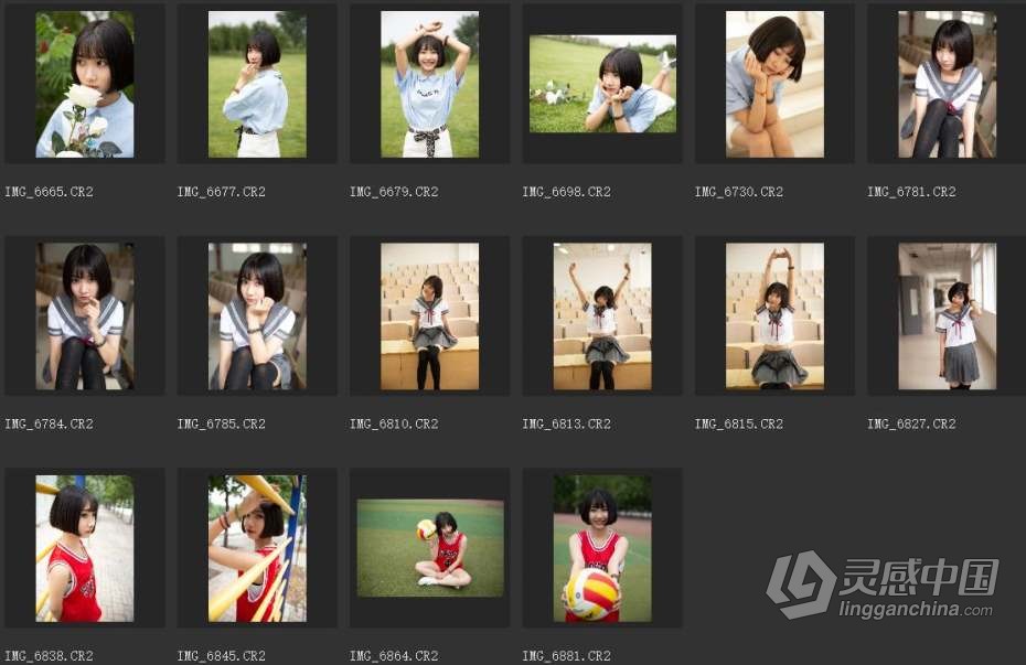 16张RAW原片校园日常拍摄人像摄影佳能CR2修图RAW原片素材  灵感中国网 www.lingganchina.com