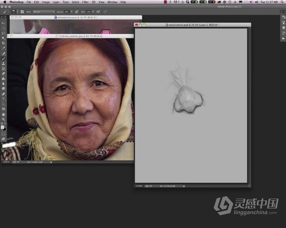 绘画教程 写实人脸素描画法步骤入门详细绘画教程  灵感中国网 www.lingganchina.com