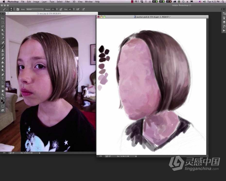 绘画教程 写实人脸素描画法步骤入门详细绘画教程  灵感中国网 www.lingganchina.com