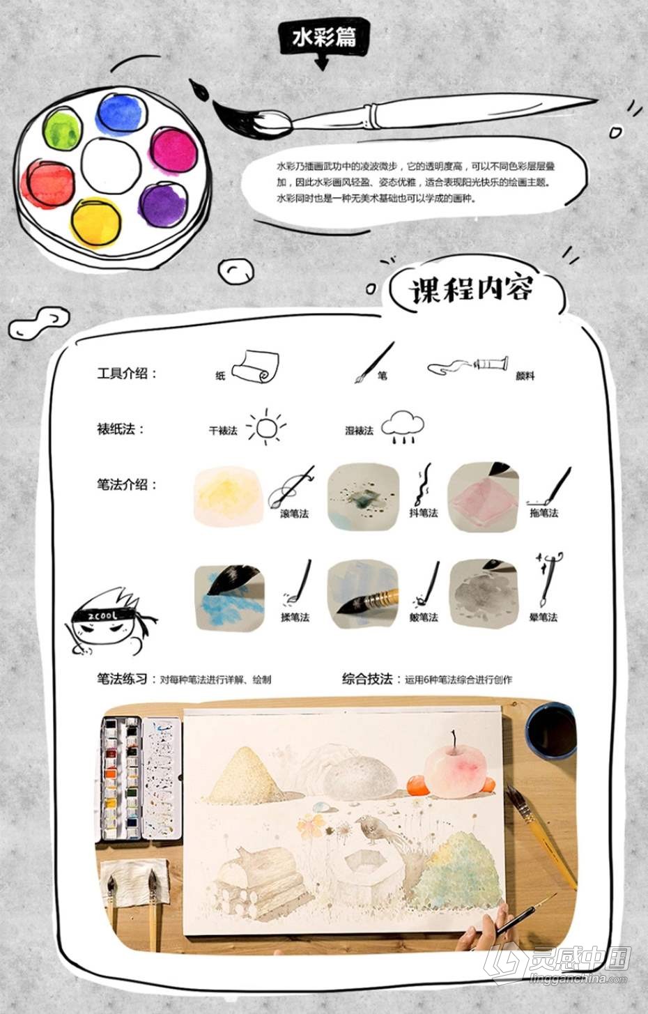 绘画教程 插画师的十二种武器 — 水彩篇 手绘插画中文教程  灵感中国网 www.lingganchina.com