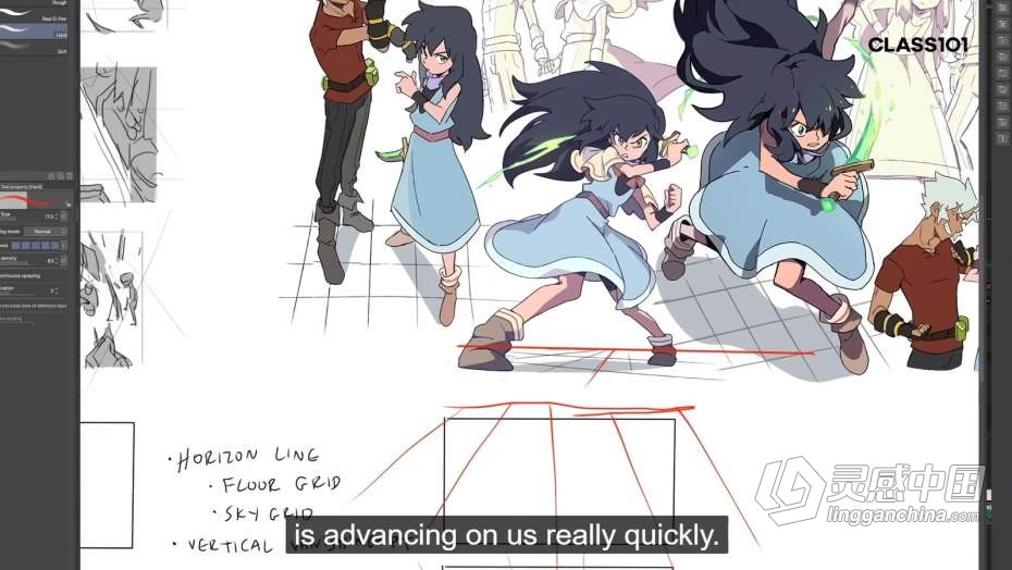 绘画教程 漫画角色动作造型设计艺术绘画大师级教程  灵感中国网 www.lingganchina.com