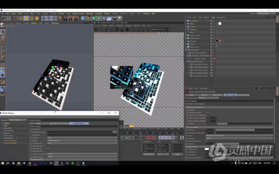 AE教程 AE与C4D手机与变脸影视特效实例制作教程  灵感中国网 www.lingganchina.com