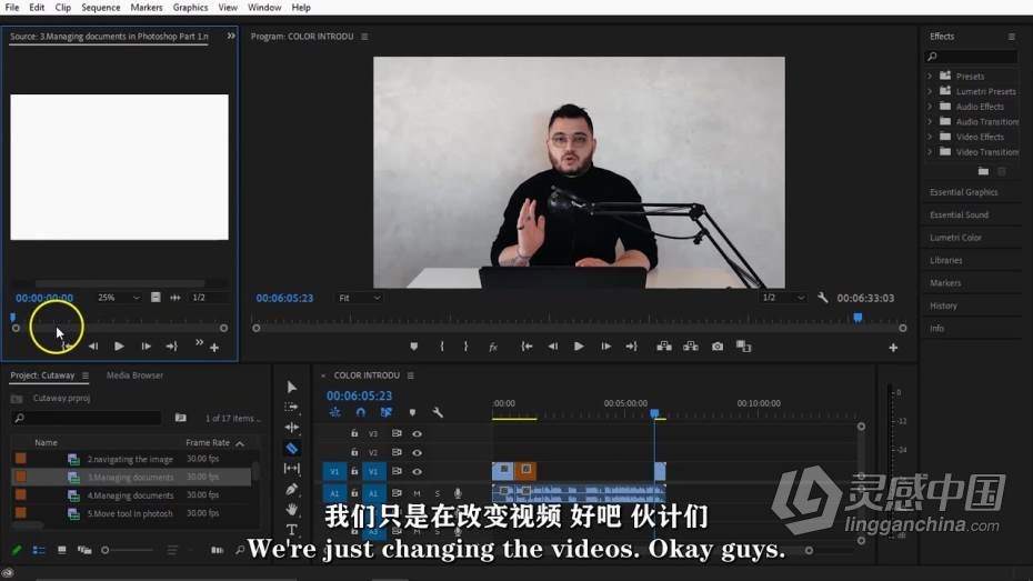PR教程 Premiere Pro创意视频编辑技巧教程 中文字幕  灵感中国网 www.lingganchina.com