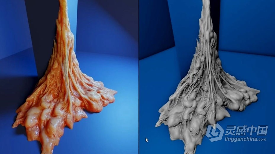 Blender教程 Blender游戏有机雕刻建模工作流程教程  灵感中国网 www.lingganchina.com
