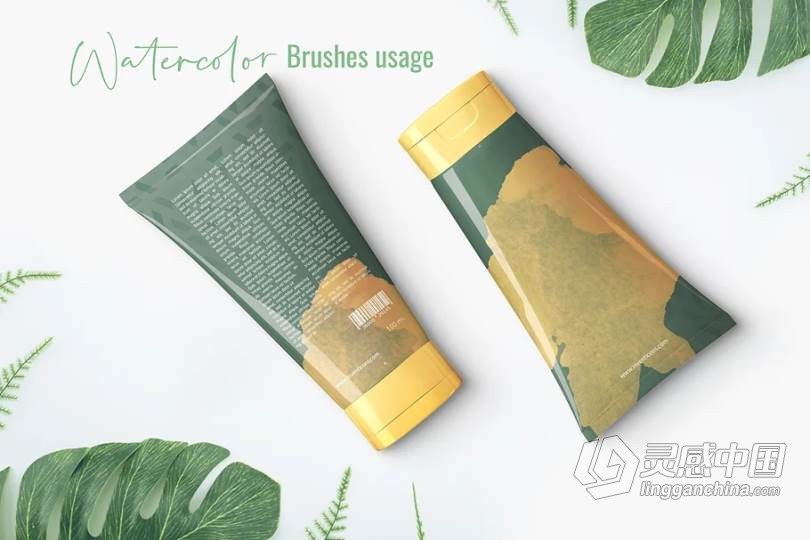89个数字水彩画Photoshop笔刷打包用于产品广告海报T恤设计 89 Watercolour photoshop Brushes  灵感中国网 www.lingganchina.com