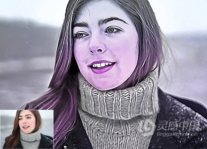 硬质油画艺术Photoshop动作 Hard Oil Painting Photoshop Action  灵感中国网 www.lingganchina.com