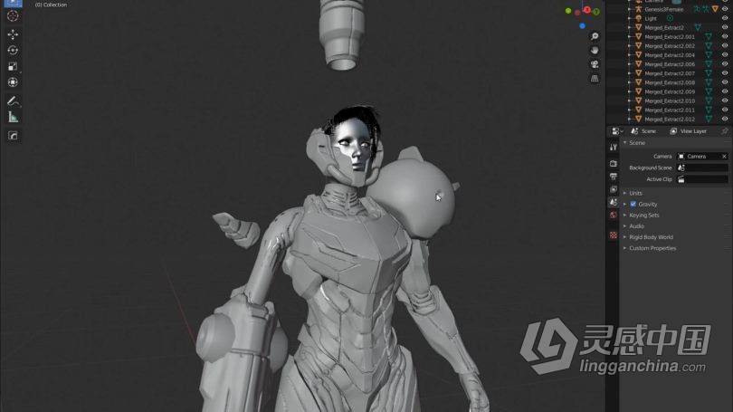 Zbrush教程 Zbrush影视级科幻概念角色场景完整制作视频教程  灵感中国网 www.lingganchina.com