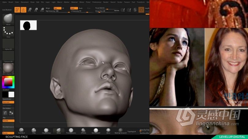 Zbrush教程 Zbrush文艺复兴时期朱丽叶角色制作全流程视频教程  灵感中国网 www.lingganchina.com