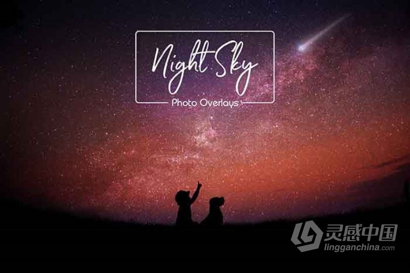 高清夜空天体银河和月亮风光摄影后期叠加合成素材  灵感中国网 www.lingganchina.com