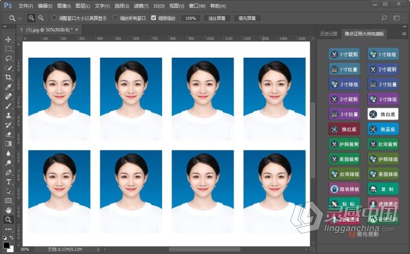 PS雅点证照大师完美版扩展面版 附证件照PS教程及素材(支持win+Mac PS CC 2015- PS 2021)  灵感中国社区 www.lingganchina.com